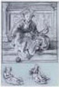 Study For 'weaving The Wreath' by Frederick Leighton