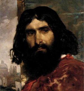 Portrait Of A Man With A View Of St. Peter's In The Background