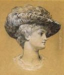 Portrait Of Dorothy Dene; A Study For 'serenely Wandering In Atrance Of Sober Thought' by Frederick Leighton