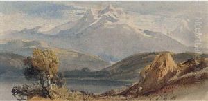 A Lake Before Snow-capped Mountains by William Leighton Leitch