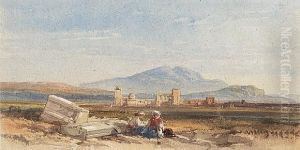 Two Figures Resting By Classical Ruins Two Figures Resting By Classical Ruins