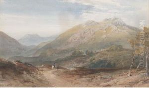 Figures On A Track In A Mountainous Landscape by William Leighton Leitch