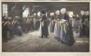 Flachsscheuer In Laren, Flachsspinnerinnen