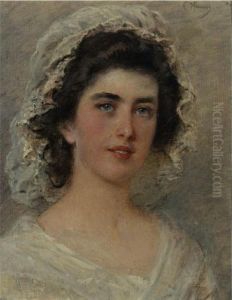 Young Maiden by Konstantin Egorovich Egorovich Makovsky