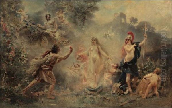 The Judgment Of Paris by Konstantin Egorovich Egorovich Makovsky