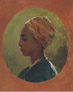Portrait Of A Moroccan Woman, In Profile To The Left