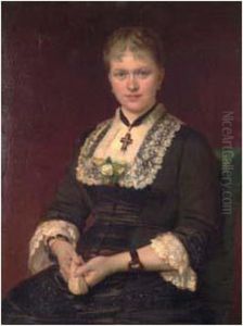 Portrait De Jeune Femme by Konstantin Egorovich Egorovich Makovsky
