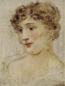 Portrait Of A Lady, Bust Length by Konstantin Egorovich Egorovich Makovsky