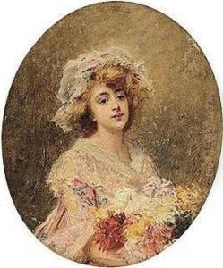 Beauty With Bonnet And Flowers