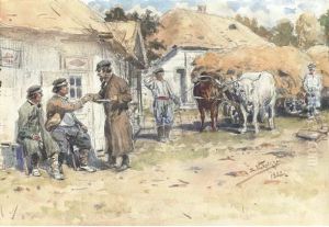 The Plough Team At Rest by Vladimir Egorovic Makovsky