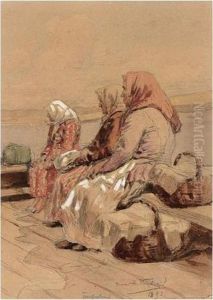 Russian Peasant Woman By The River Volga by Vladimir Egorovic Makovsky