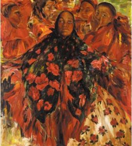 Russian Baba In Red And Black by Philippe Andreevitch Maliavine