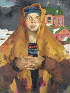 Portrait Of A Peasant Woman In A Yellow Shawl Portrait Of A Peasant Woman In A Yellow Shawl