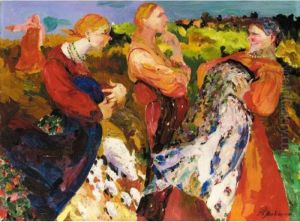 Peasants In The Field by Philippe Andreevitch Maliavine