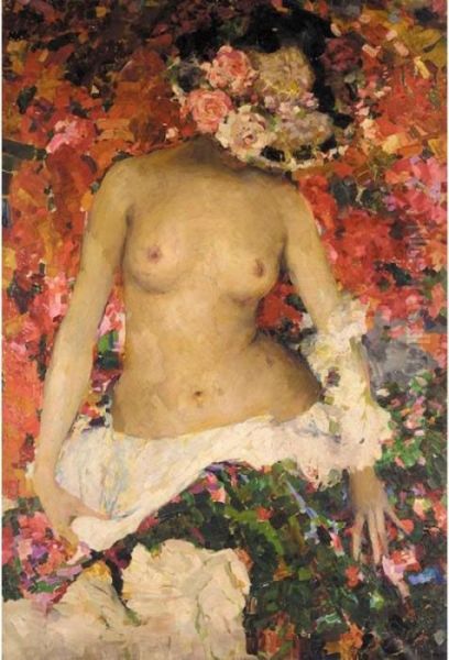 Nude Lady In Floral Hat - view 1