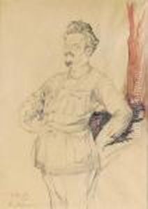 Portrait Of Leon Davidovich Trotsky [bronstein] by Philippe Andreevitch Maliavine