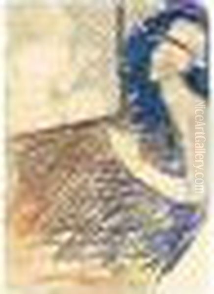 Caricature Of King Gustav V Of Sweden On The Tennis Court - view 1
