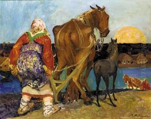 Sunset Scene by Philippe Andreevitch Maliavine