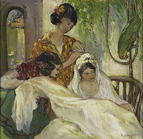 Bride With Two Women And A Parrot>. - view 1