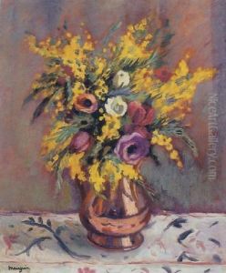 Anemones Et Mimosas by Henri Charles Manguin