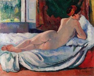 Nu Au Turban Rouge, Jeanne by Henri Charles Manguin