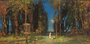Figure In An Enchanted Garden by Thomas E. Mostyn
