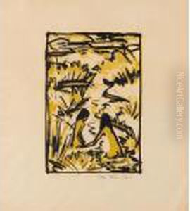 Zwei Badende Im Bach (karsch 151a) by Otto Mueller