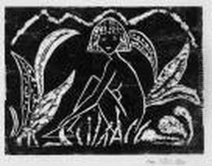Knabe Zwischen Blattpflanzen (knabe Im Schilf) by Otto Mueller