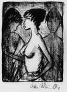 Madchen-halbakt Im Profil by Otto Mueller