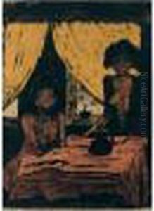 Zigeuner. Zwei Zigeunermadchen Im Wohnraum (two Gipsy Girls In A Room) by Otto Mueller