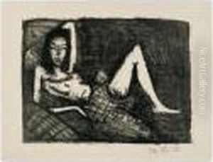 Madchen Auf Dem Kanapee (girl On The Sofa) by Otto Mueller