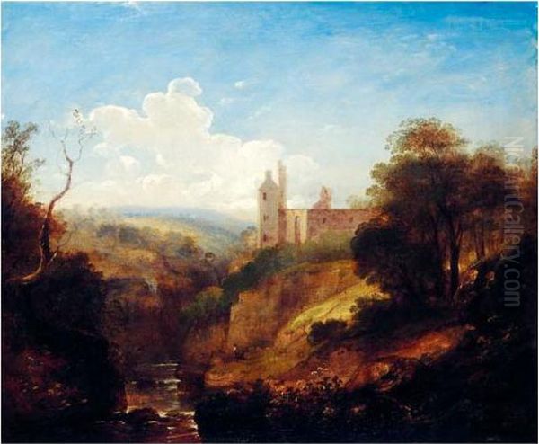 Classical Figures In An Extensive Landscape With A Castle Beyond - view 1
