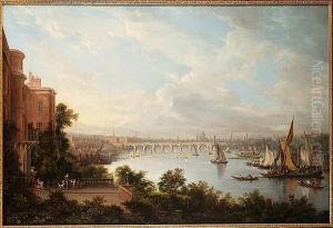 A Prospect Of London, Seen From 
The Earl Of Cassilis's Privy Garden, With Waterloo Bridge Beyond by Alexander Nasmyth