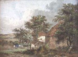 Farm Buildings By Trees by Patrick, Peter Nasmyth