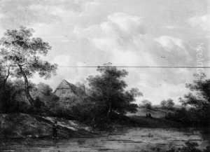 Flusslandschaft Mit Einem Angler. by Patrick, Peter Nasmyth