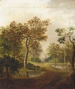 Figures By Farm Buildings by Patrick, Peter Nasmyth
