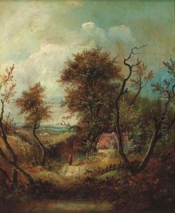 A Figure On A Wooded Track by Patrick, Peter Nasmyth