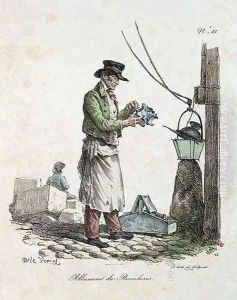 The Lamplighter, engraved by Francois Seraphin Delpech 1778-1825 by Carle Vernet