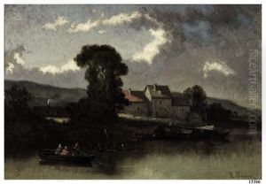 "sul Fiume, Dintorni Di Fontainebleau" 1852/54 by Alberto Pasini