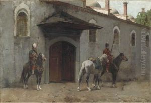 Guarding The Palace Entrance by Alberto Pasini