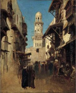 Via Che Conduce A Bab El Nasr by Alberto Pasini