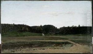 "la Lunga Rupe (le Long Rocher - Fontainebleau)" 1858 by Alberto Pasini