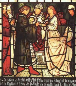 The Wedding of Sir Tristram 1862 by Sir Edward Coley Burne-Jones