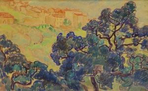 Paysage Au Village Rouge by Jean Misceslas Peske