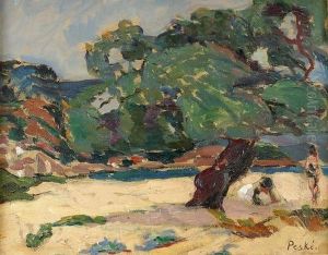 Sonnige Partie An Der Kuste. by Jean Misceslas Peske