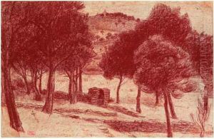 Puits Sous Les Arbres by Hippolyte Petitjean