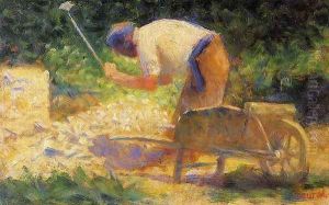 Stone Breaker And Wheelbarrow Le Raincy by Georges Seurat