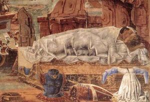 Allegory of September- Triumph of Vulcan (detail-2) 1476-84 by Cosme Tura
