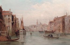 The Grand Canal, The Rialto Bridge In The Distance