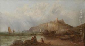 Dunstanborough Castle Signed 18 X 32in by Alfred Pollentine